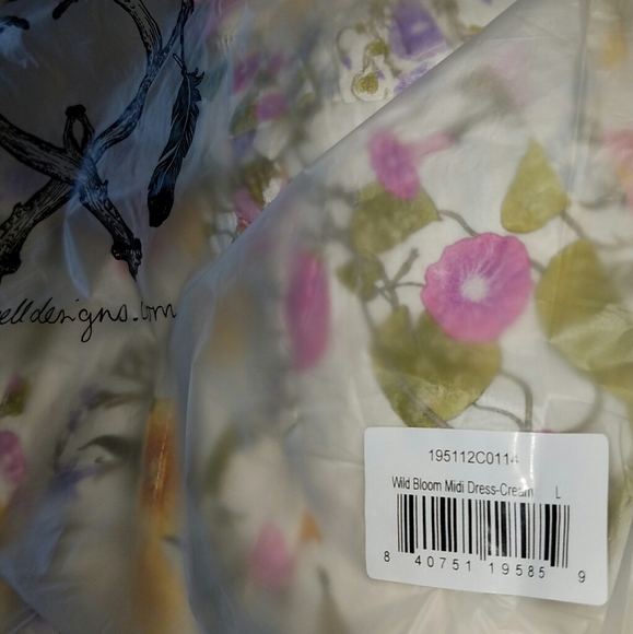 New spell designs FP wild bloom midi dress cream L - Picture 5 of 8